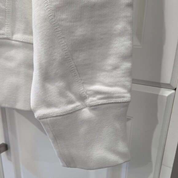 Helmut Lang Logo-Print Hooded Sweatshirt - Chalk White - Picture 5 of 12